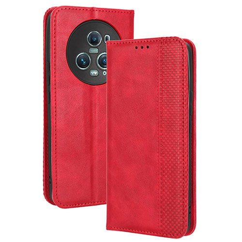 Leather Case Stands Flip Cover Holder BY4 for Huawei Honor Magic5 Pro 5G Red