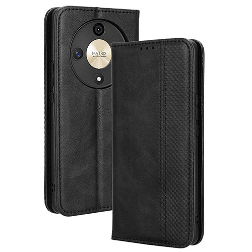 Leather Case Stands Flip Cover Holder BY4 for Huawei Honor Magic6 Lite 5G Black