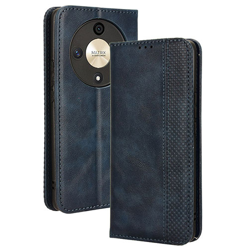 Leather Case Stands Flip Cover Holder BY4 for Huawei Honor Magic6 Lite 5G Blue