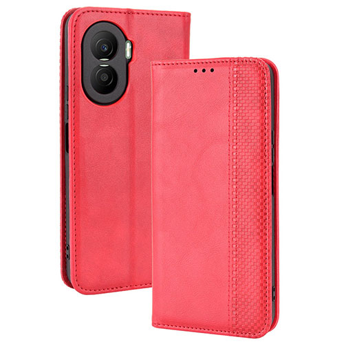 Leather Case Stands Flip Cover Holder BY4 for Huawei Honor X40i 5G Red