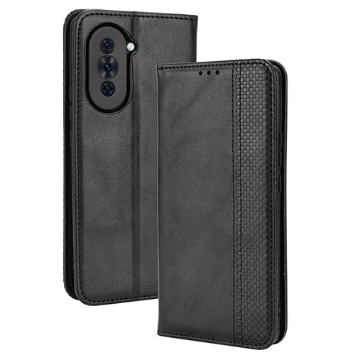 Leather Case Stands Flip Cover Holder BY4 for Huawei Nova 10 Pro Black