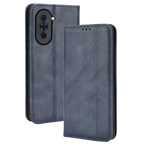 Leather Case Stands Flip Cover Holder BY4 for Huawei Nova 10 Pro Blue