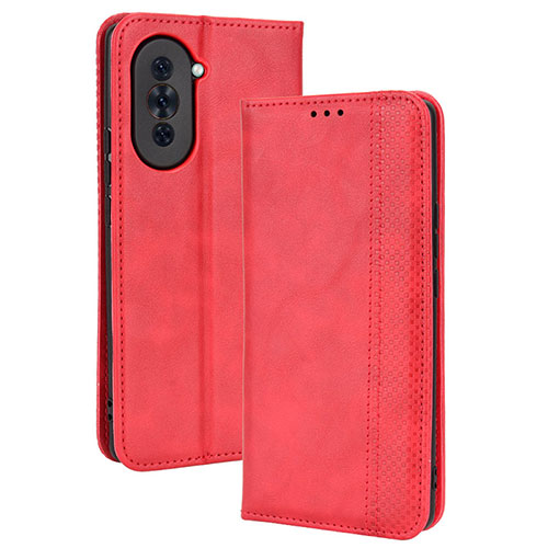 Leather Case Stands Flip Cover Holder BY4 for Huawei Nova 10 Pro Red