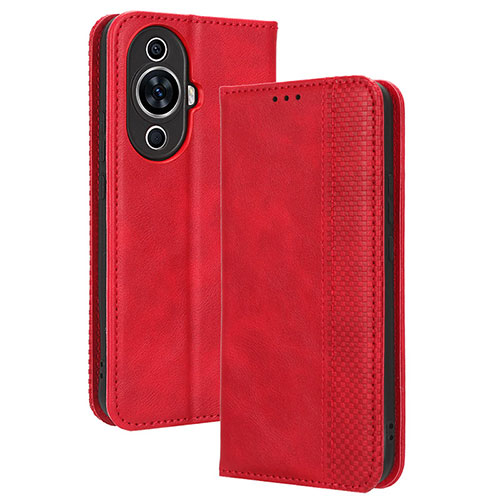 Leather Case Stands Flip Cover Holder BY4 for Huawei Nova 11 Pro Red