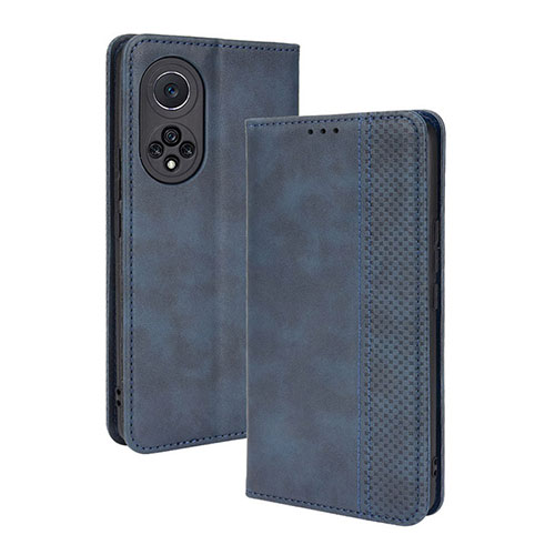 Leather Case Stands Flip Cover Holder BY4 for Huawei Nova 9 Pro Blue