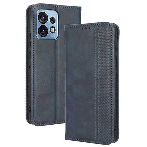 Leather Case Stands Flip Cover Holder BY4 for Motorola Moto Edge 40 Pro 5G Blue