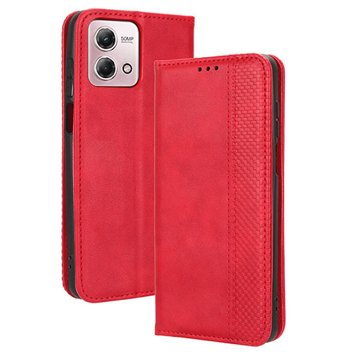 Leather Case Stands Flip Cover Holder BY4 for Motorola Moto G Stylus (2023) 4G Red