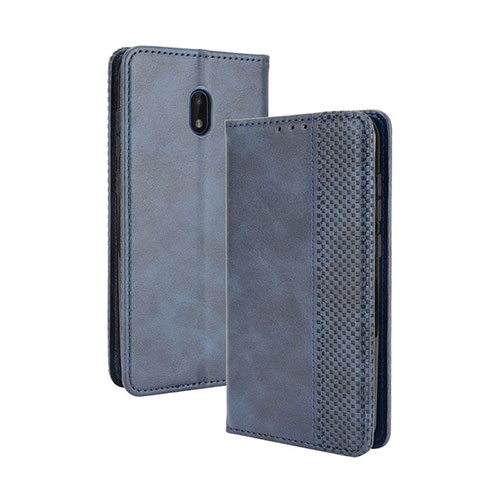 Leather Case Stands Flip Cover Holder BY4 for Nokia C01 Plus Blue