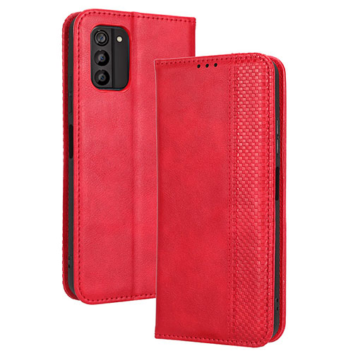 Leather Case Stands Flip Cover Holder BY4 for Nokia G100 Red