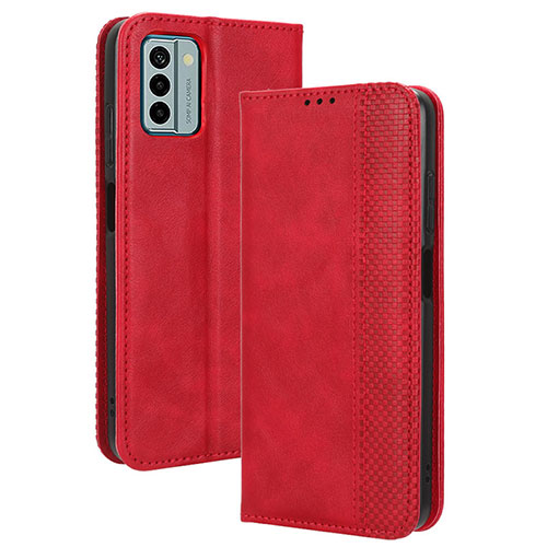 Leather Case Stands Flip Cover Holder BY4 for Nokia G22 Red