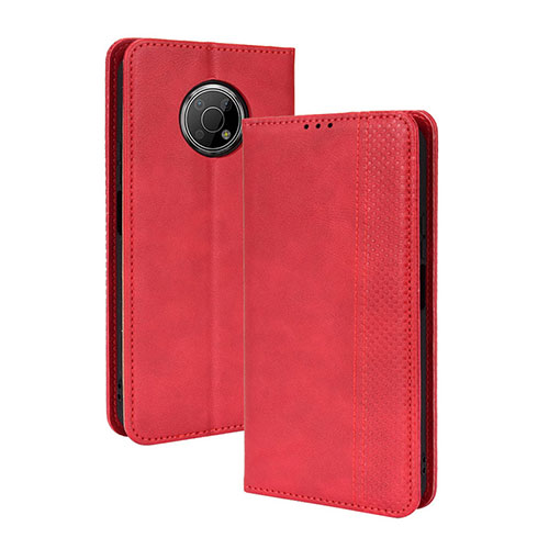 Leather Case Stands Flip Cover Holder BY4 for Nokia G300 5G Red