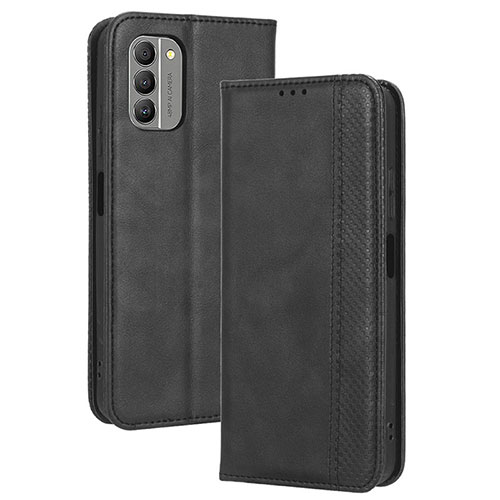 Leather Case Stands Flip Cover Holder BY4 for Nokia G400 5G Black