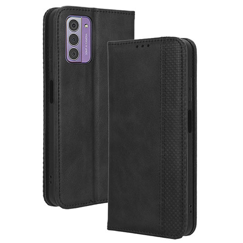 Leather Case Stands Flip Cover Holder BY4 for Nokia G42 5G Black