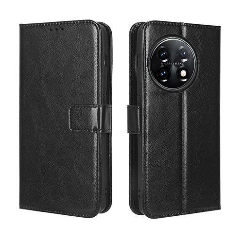 Leather Case Stands Flip Cover Holder BY4 for OnePlus Ace 2 5G Black