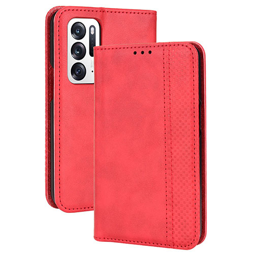 Leather Case Stands Flip Cover Holder BY4 for Oppo Find N 5G Red