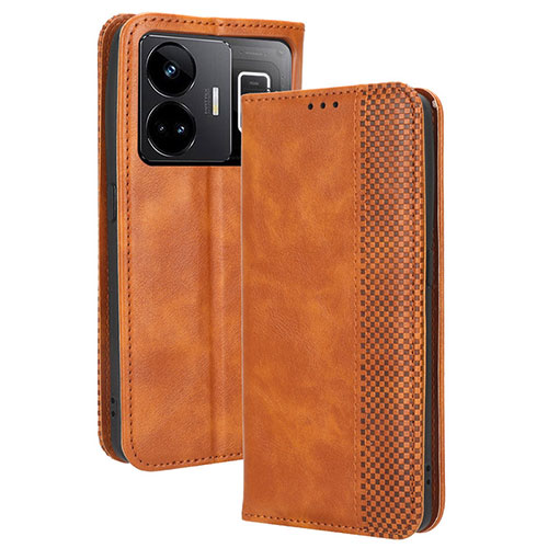 Leather Case Stands Flip Cover Holder BY4 for Realme GT Neo5 240W 5G Brown