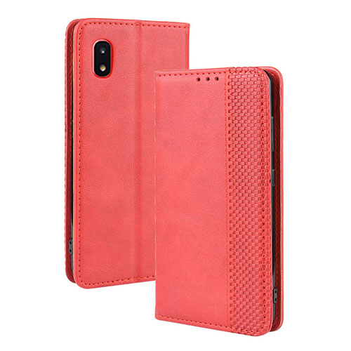 Leather Case Stands Flip Cover Holder BY4 for Samsung Galaxy A21 SC-42A Red