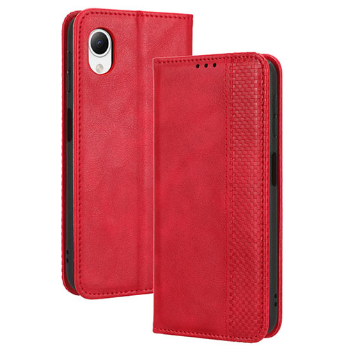 Leather Case Stands Flip Cover Holder BY4 for Samsung Galaxy A23e 5G Red