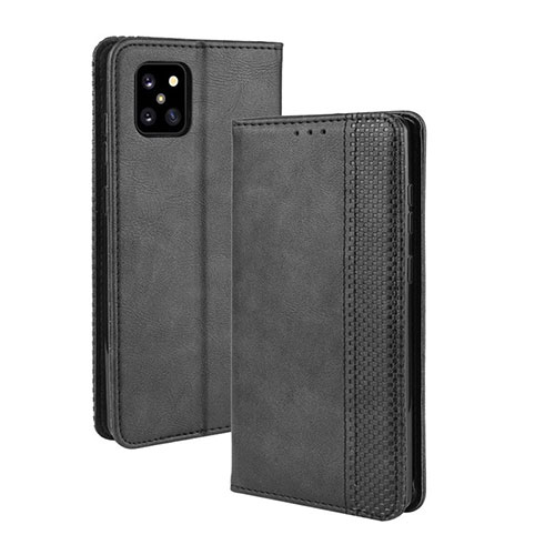 Leather Case Stands Flip Cover Holder BY4 for Samsung Galaxy A81 Black