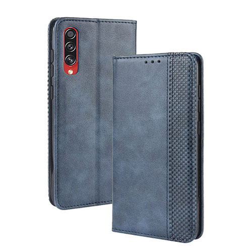 Leather Case Stands Flip Cover Holder BY4 for Samsung Galaxy A90 5G Blue