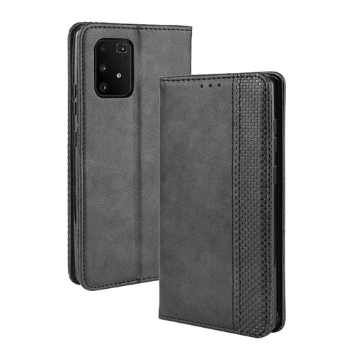 Leather Case Stands Flip Cover Holder BY4 for Samsung Galaxy A91 Black