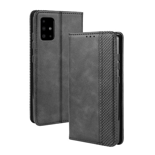 Leather Case Stands Flip Cover Holder BY4 for Samsung Galaxy M40S Black