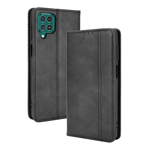 Leather Case Stands Flip Cover Holder BY4 for Samsung Galaxy M62 4G Black