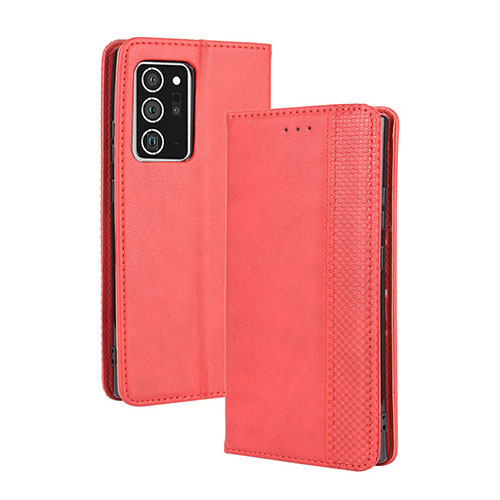 Leather Case Stands Flip Cover Holder BY4 for Samsung Galaxy Note 20 Ultra 5G Red