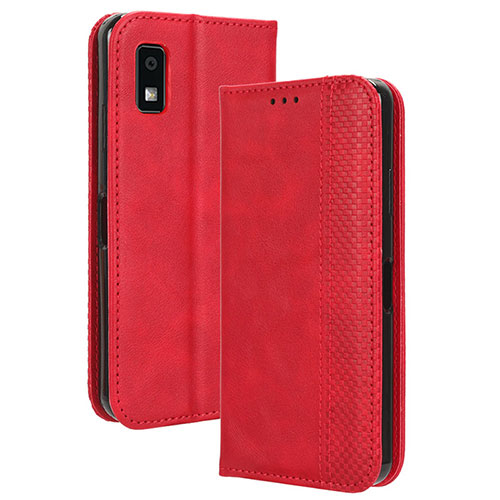 Leather Case Stands Flip Cover Holder BY4 for Sharp Aquos wish3 Red