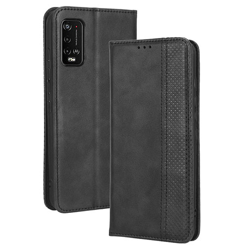 Leather Case Stands Flip Cover Holder BY4 for Wiko Power U10 Black