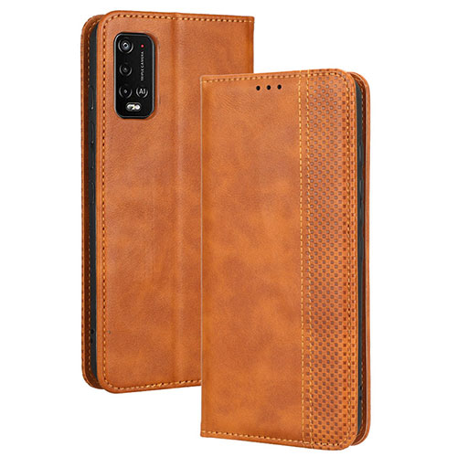Leather Case Stands Flip Cover Holder BY4 for Wiko Power U10 Brown