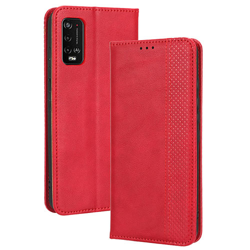 Leather Case Stands Flip Cover Holder BY4 for Wiko Power U20 Red