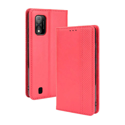 Leather Case Stands Flip Cover Holder BY4 for Wiko Ride 3 Red