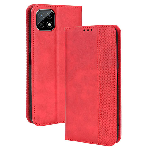 Leather Case Stands Flip Cover Holder BY4 for Wiko T3 Red