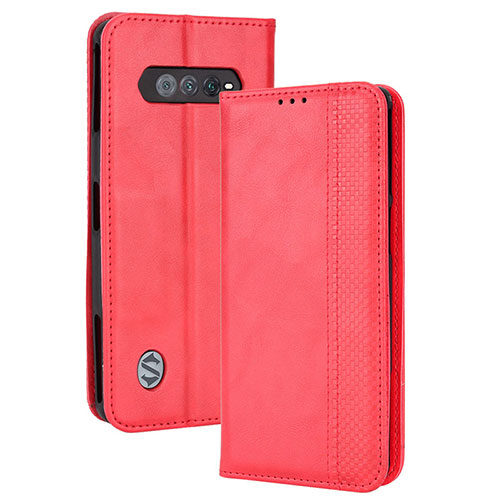 Leather Case Stands Flip Cover Holder BY4 for Xiaomi Black Shark 4S 5G Red