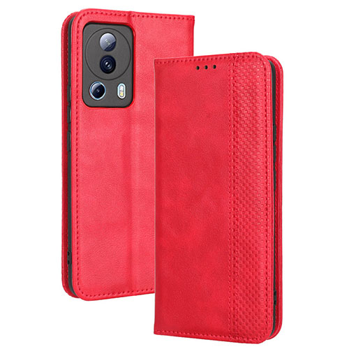 Leather Case Stands Flip Cover Holder BY4 for Xiaomi Mi 12 Lite NE 5G Red