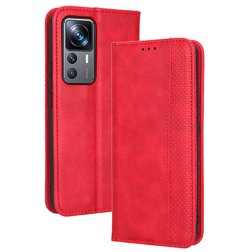 Leather Case Stands Flip Cover Holder BY4 for Xiaomi Mi 12T Pro 5G Red