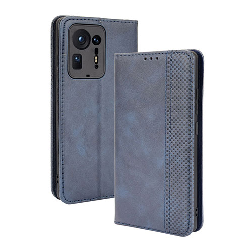 Leather Case Stands Flip Cover Holder BY4 for Xiaomi Mi Mix 4 5G Blue