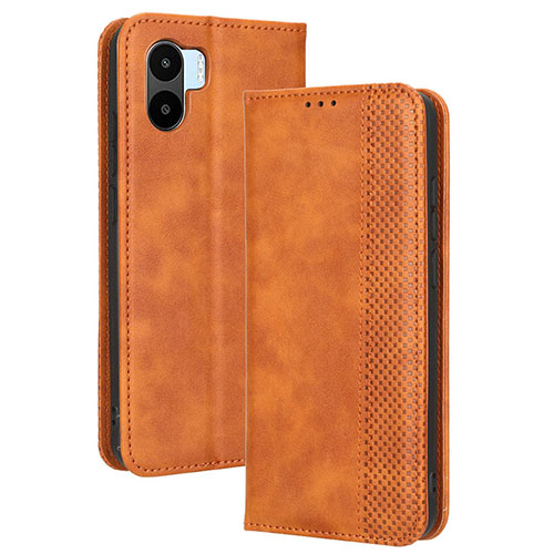 Leather Case Stands Flip Cover Holder BY4 for Xiaomi Redmi A1 Brown