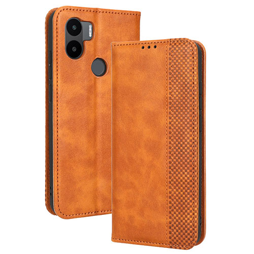 Leather Case Stands Flip Cover Holder BY4 for Xiaomi Redmi A1 Plus Brown