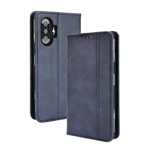 Leather Case Stands Flip Cover Holder BY4 for Xiaomi Redmi K40 Gaming 5G Blue