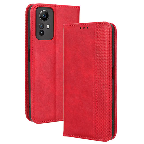 Leather Case Stands Flip Cover Holder BY4 for Xiaomi Redmi Note 12S Red