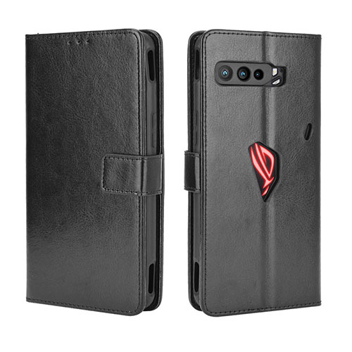 Leather Case Stands Flip Cover Holder BY5 for Asus ROG Phone 3 Black