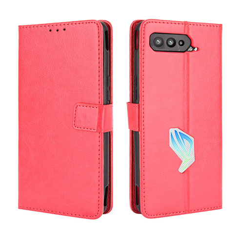 Leather Case Stands Flip Cover Holder BY5 for Asus ROG Phone 5 Pro Red