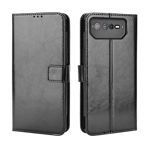 Leather Case Stands Flip Cover Holder BY5 for Asus ROG Phone 6 Pro Black