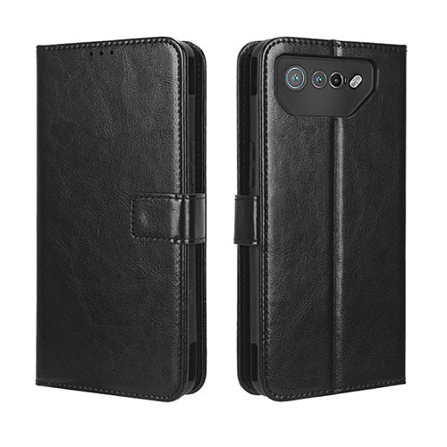 Leather Case Stands Flip Cover Holder BY5 for Asus ROG Phone 7 Pro Black