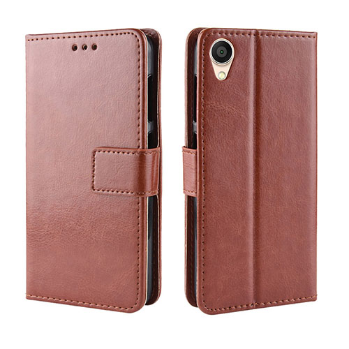 Leather Case Stands Flip Cover Holder BY5 for Asus ZenFone Live L2 ZA550KL Brown