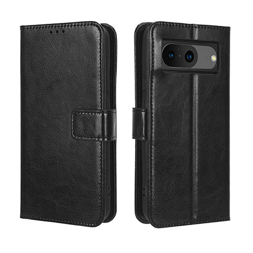 Leather Case Stands Flip Cover Holder BY5 for Google Pixel 8 5G Black