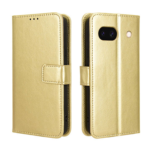 Leather Case Stands Flip Cover Holder BY5 for Google Pixel 8a 5G Gold