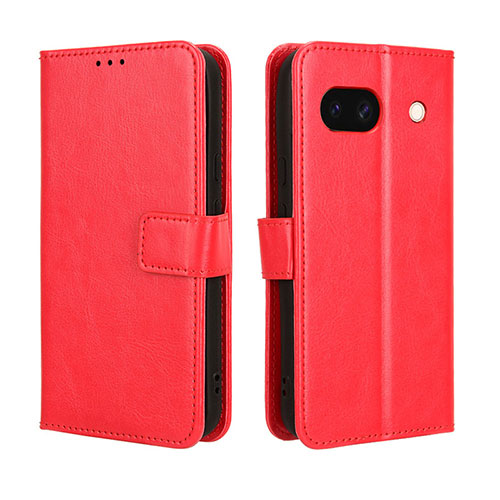 Leather Case Stands Flip Cover Holder BY5 for Google Pixel 8a 5G Red